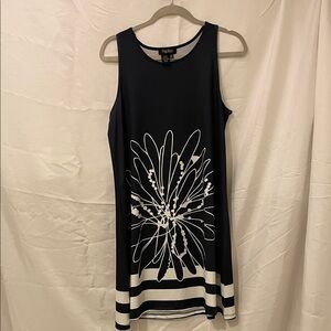 Papillon Blanc Navy and White Graphic Mini Dress